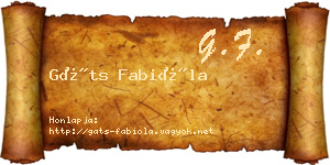 Gáts Fabióla névjegykártya